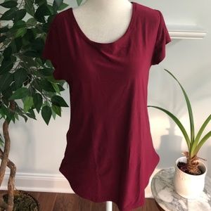 NOBO No Boundaries Criss Cross Back Burgundy Top